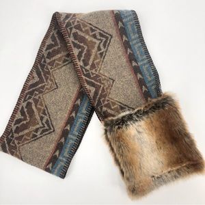 Wooded River Southwestern Scarf Faux Fur